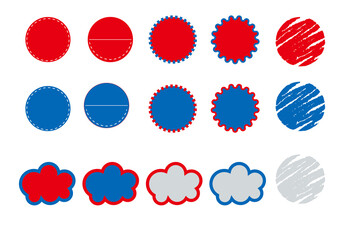 赤と青のシール素材セット