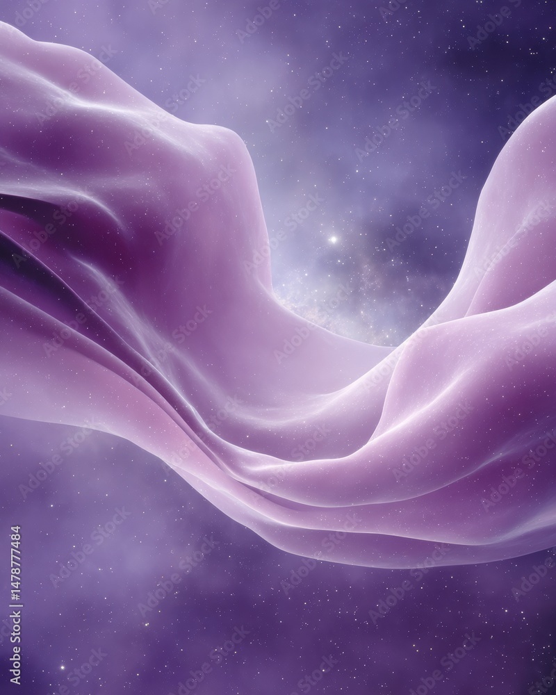 Poster ethereal cosmic flow immersive quantum aesthetics visualizing fluid dimensional landscapes for digit