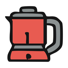 Coffee Maker Vector Icon – Electric Machine for Brewing Coffee at Home or Office
