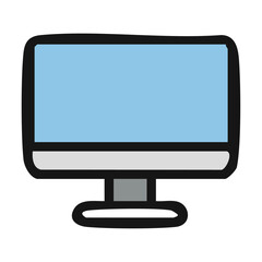 Desktop Computer Vector Icon – Technology Device for Office, Work, and Gaming