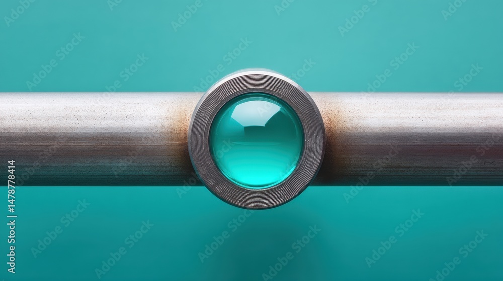 Aufkleber Precision Engineering Meets Minimalist Design Advanced Industrial Sensor with Teal Accent - Cutting-Edge Manufacturing Visualization for Tech Innovation and Quality Control