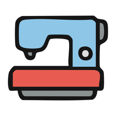 Sewing Machine Vector Icon – Tailoring and Fabric Crafting Equipment for Fashion and Design