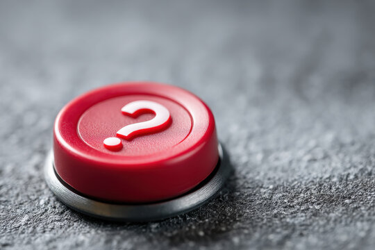 Red push button with a question point