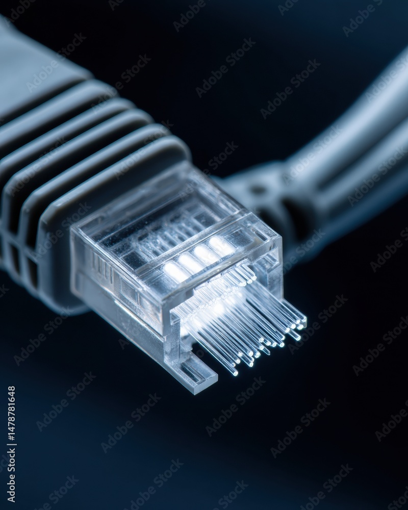 Poster Hyper-Connected Future Next-Gen Ethernet Connectivity Visualizing Advanced Digital Infrastructure with Sleek Minimalist Translucent Network Technology