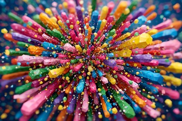 Colorful confetti explosion abstract celebratory design