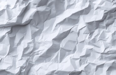 Close-up view of crumpled white paper texture.