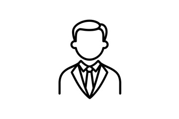 Fototapeta premium A faceless businessman icon in a formal suit and tie, representing professionalism or executive role, isolated on a transparent background