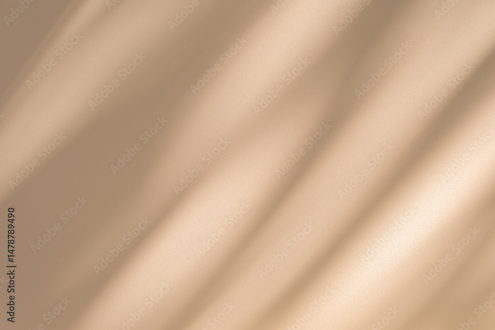 Aufkleber studio style background wall decoration presentation uses white and beige tones. with shadows cast f