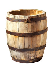 Fototapeta premium Wooden Barrel Isolated on Transparent Background