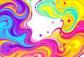 Vibrant abstract summer design with swirling colors and playful shapes, poster, marketing