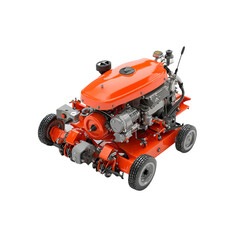 Powerful Orange Industrial Engine-Powered Machine