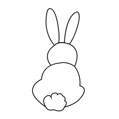 Hare, rabbit line art isolated on white background. Vector illustration