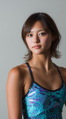 Naklejka premium woman, pool, summer, bikini, beauty, swimming, 