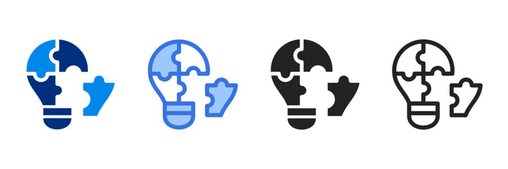 Solution  Icon Set Multiple Style Vector Illustration 