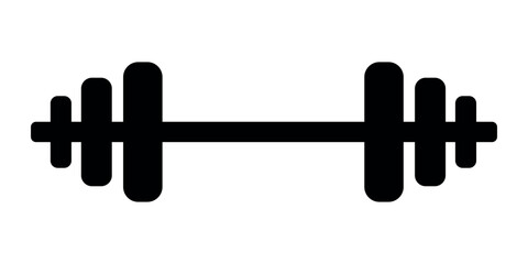 Dumbbell fitness gym icon, barbell icon, bodybuilding, sport, fitness, muscle training, heavy lifting concept isolated on white background.