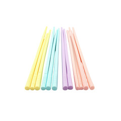 Obraz premium Pastel Rainbow Chopsticks Set - Colorful Reusable Chopsticks for Dining
