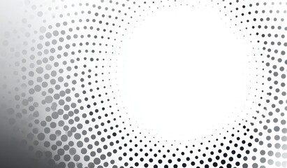 Abstract grayscale halftone design with a circular pattern.