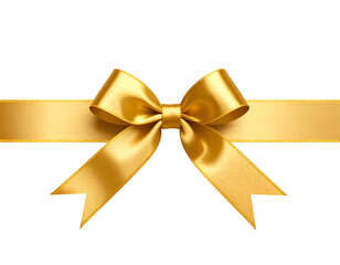 Fototapeta premium Luxurious gold ribbon bow, elegant and festive