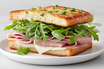 A sandwich with missing ingredients and poor presentation on a plate