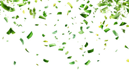 Fototapeta premium falling green Confetti on white background
