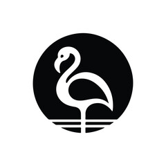 flamingo vector silhouette clip art logo design illustration