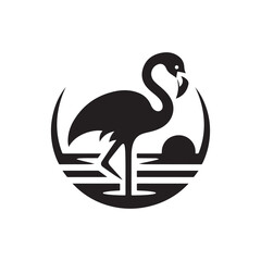 flamingo vector silhouette clip art logo design illustration