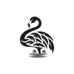 flamingo vector silhouette clip art logo design illustration