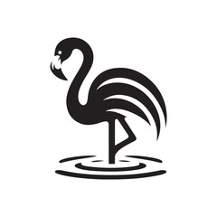 flamingo vector silhouette clip art logo design illustration