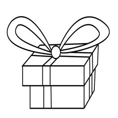 Surprise gift box with a beautiful bow. Vector illustration