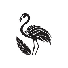 flamingo vector silhouette clip art logo design illustration