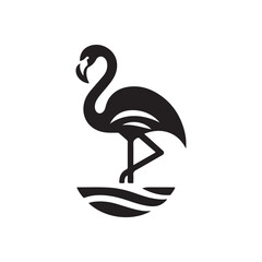 flamingo vector silhouette clip art logo design illustration