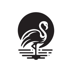 flamingo vector silhouette clip art logo design illustration