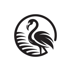 flamingo vector silhouette clip art logo design illustration