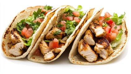 Three chicken tacos