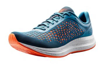 Running shoe display retail store product photography indoor setting close-up view athletic performance