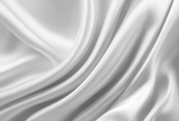 Close-up view of elegant white silk fabric folds.