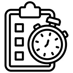 Obraz premium Task Timer - checklist clipboard with a stopwatch, representing task planning and time management