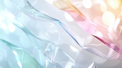 Abstract Pastel Gradient Background with Translucent Wavy Shapes and Bokeh Lights background pastel