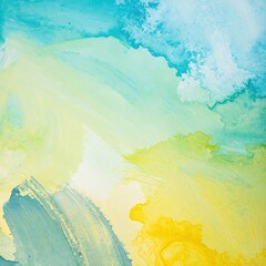 Fototapeta premium A vibrant abstract painting featuring bold strokes of bright yellow and deep blue paint, blending harmoniously to create a dynamic visual experience.