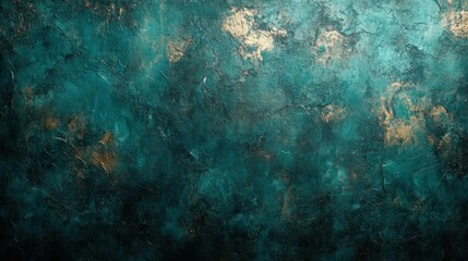 Dark teal gold texture background grunge wall