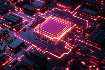 Intricate circuit board with glowing components (1)