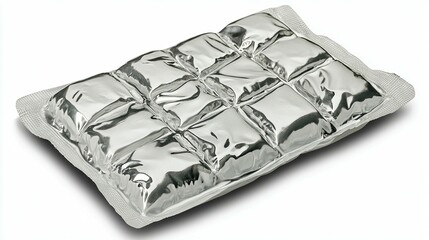 Frozen food package in metallic wrap