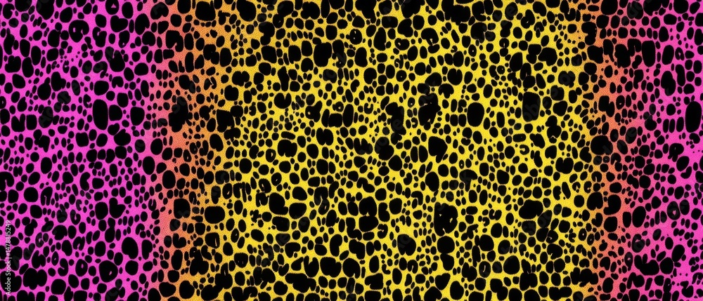 Poster vivid leopard print pattern in gradient colors abstract design close-up for textile fashion and crea