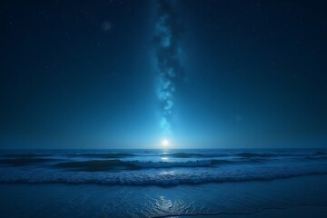 Night ocean milky way stars wallpaper blue aesthetic beach waves seascape nature photography landscape scenic view 