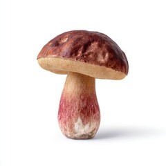 A red and white mushroom on a white background