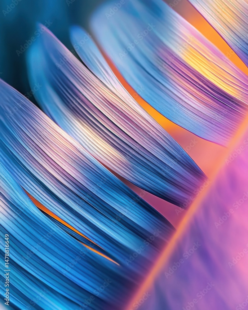 Poster abstract close up of colorful textured lines creating a modern pattern in blue purple and orange hue