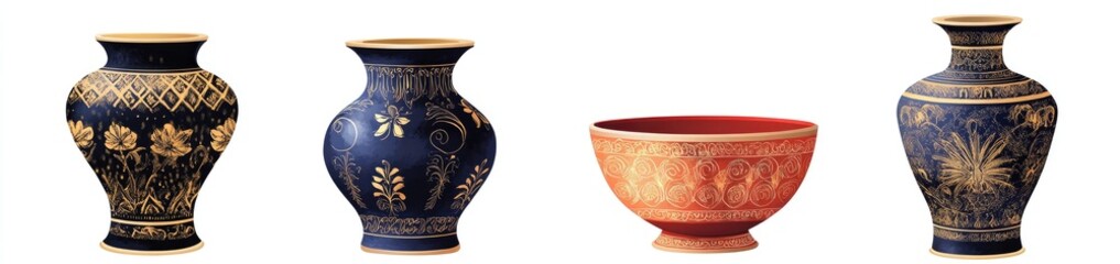 Decorative Ceramic Vases and Bowl