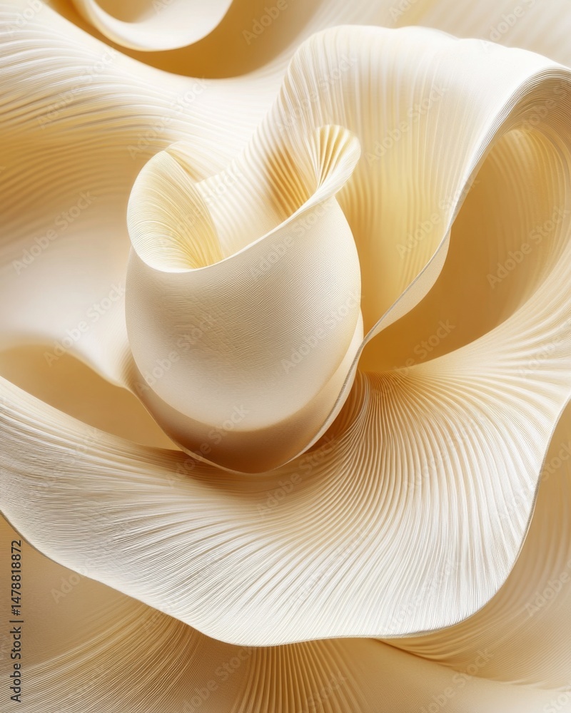 Poster abstract creamy fabric swirls in gentle curves macro shot for backgrounds and textures elegant desig