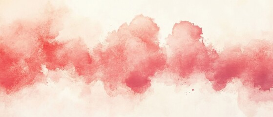 Obraz premium Abstract Watercolor Wash in Shades of Red and Pink, Soft Texture, Artistic Background, Delicate Blend, Fluid Design, Minimalist Style