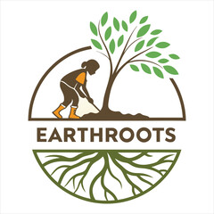  Nature-Inspired Organic Logo Design with Leaf and Root Elements"